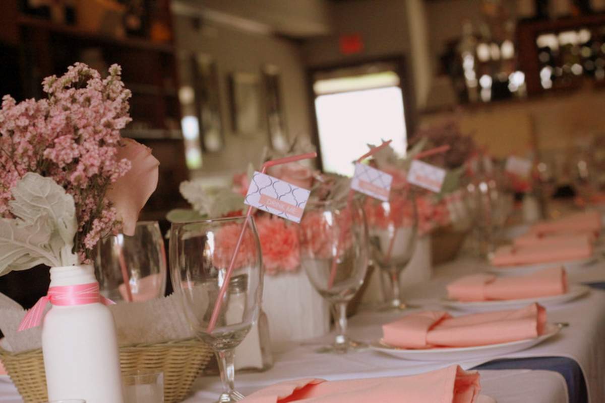 Pink + Navy Tea Party Inspired Baby Shower - Tea Party