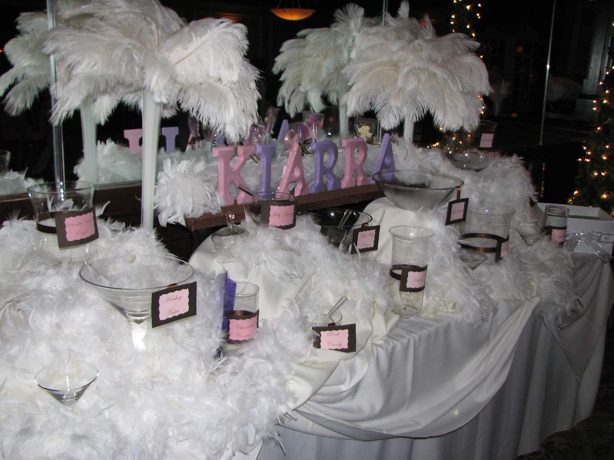 First Holy Communion - Feathers, lights purple brown and pink