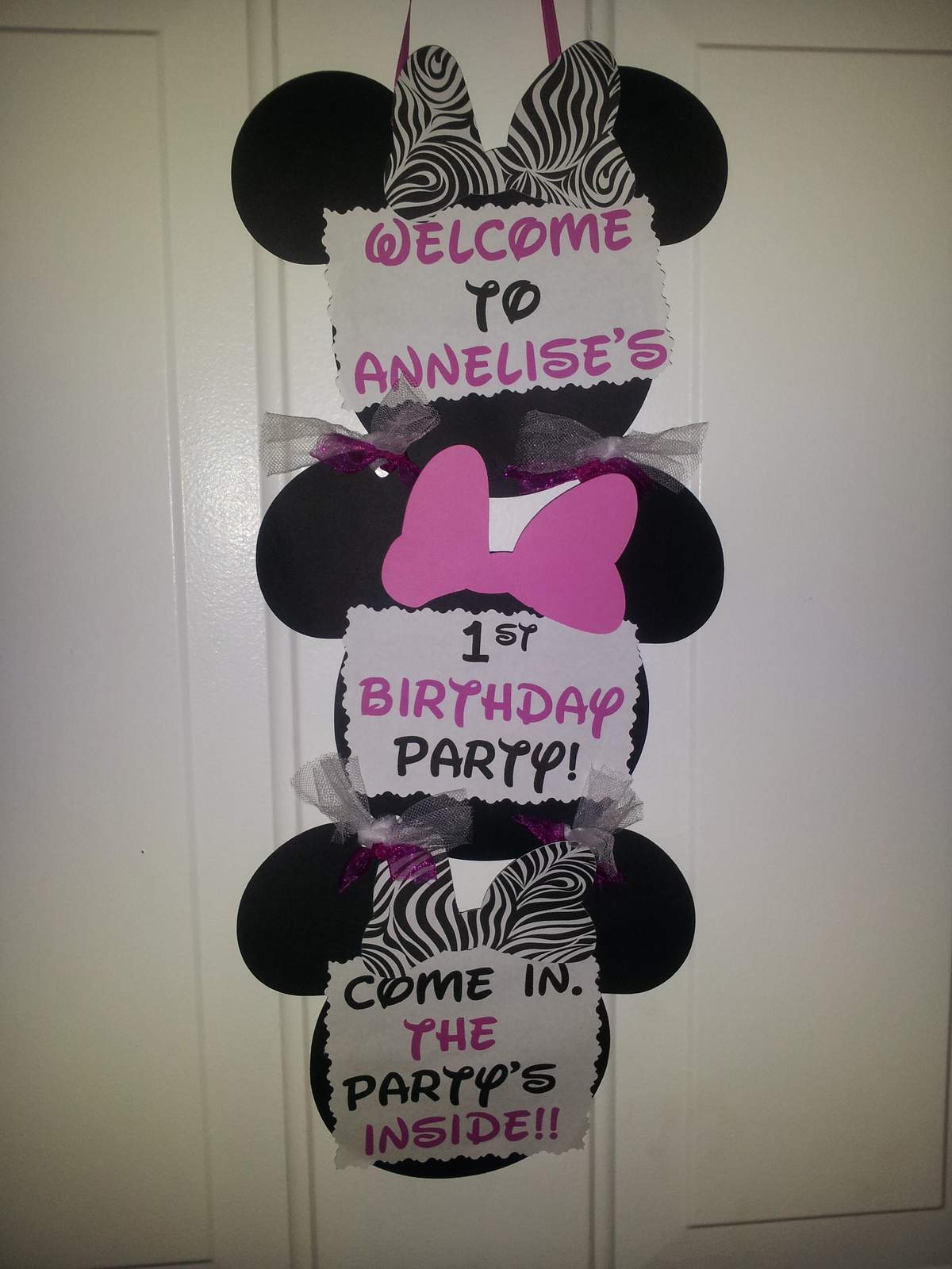 Annelise's 1st Birthday - zebra minnie mouse