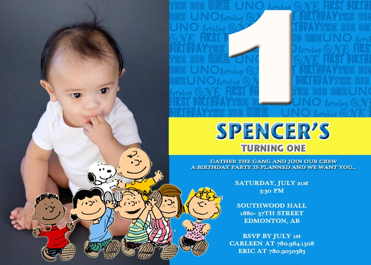 Spencer's 1st Birthday PArty - Snoopy and the gang