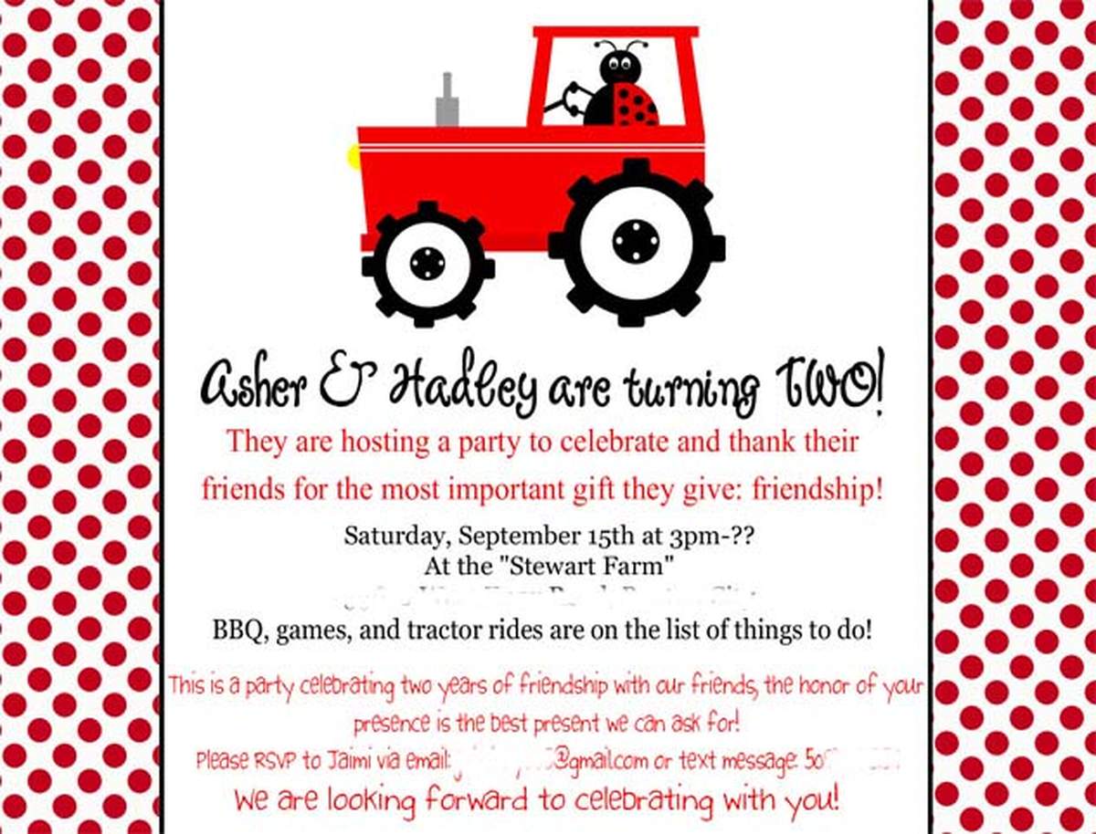 Asher & Hadley are TWO! - Tractors & Ladybugs