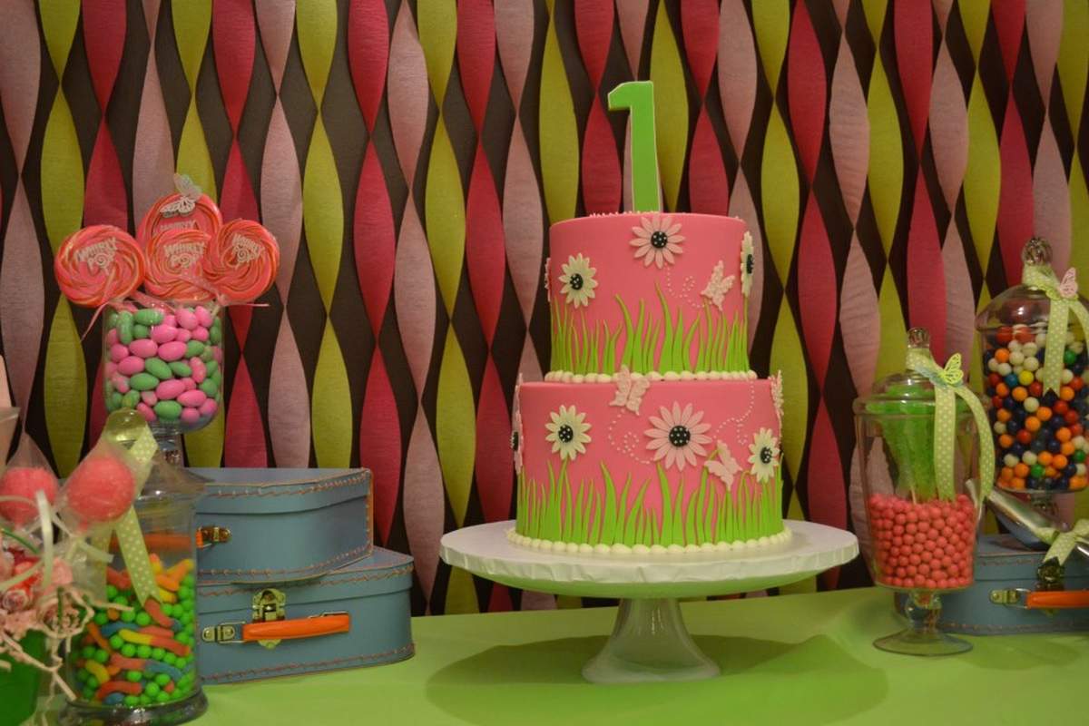 Gabriella is One! - Butterflies!!! Pink and Green