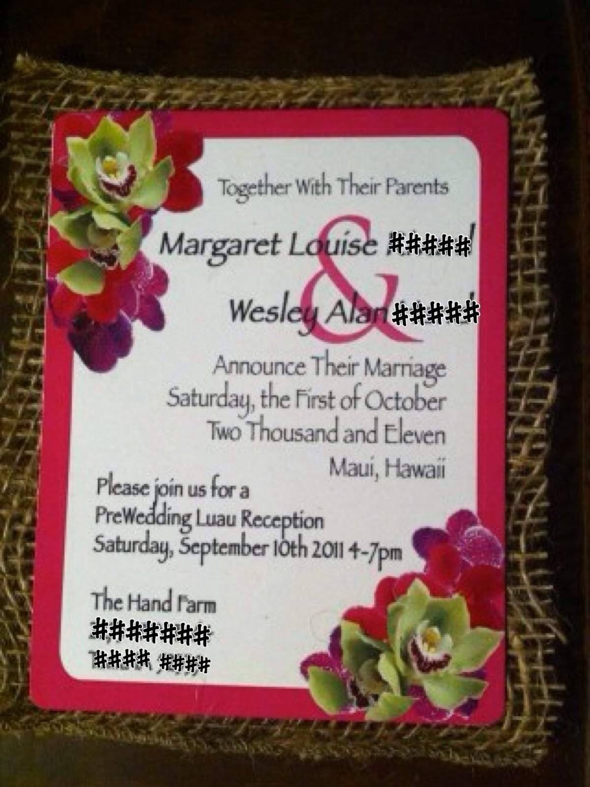 PRE-Wedding Send off Luau - hawaiian party