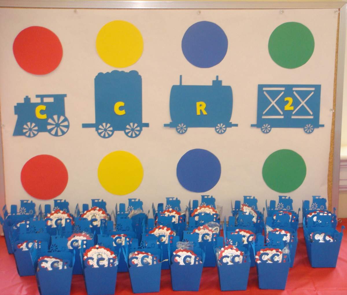 Choo Choo, Cordrey is Two! - Primary Polka Dot Train Party