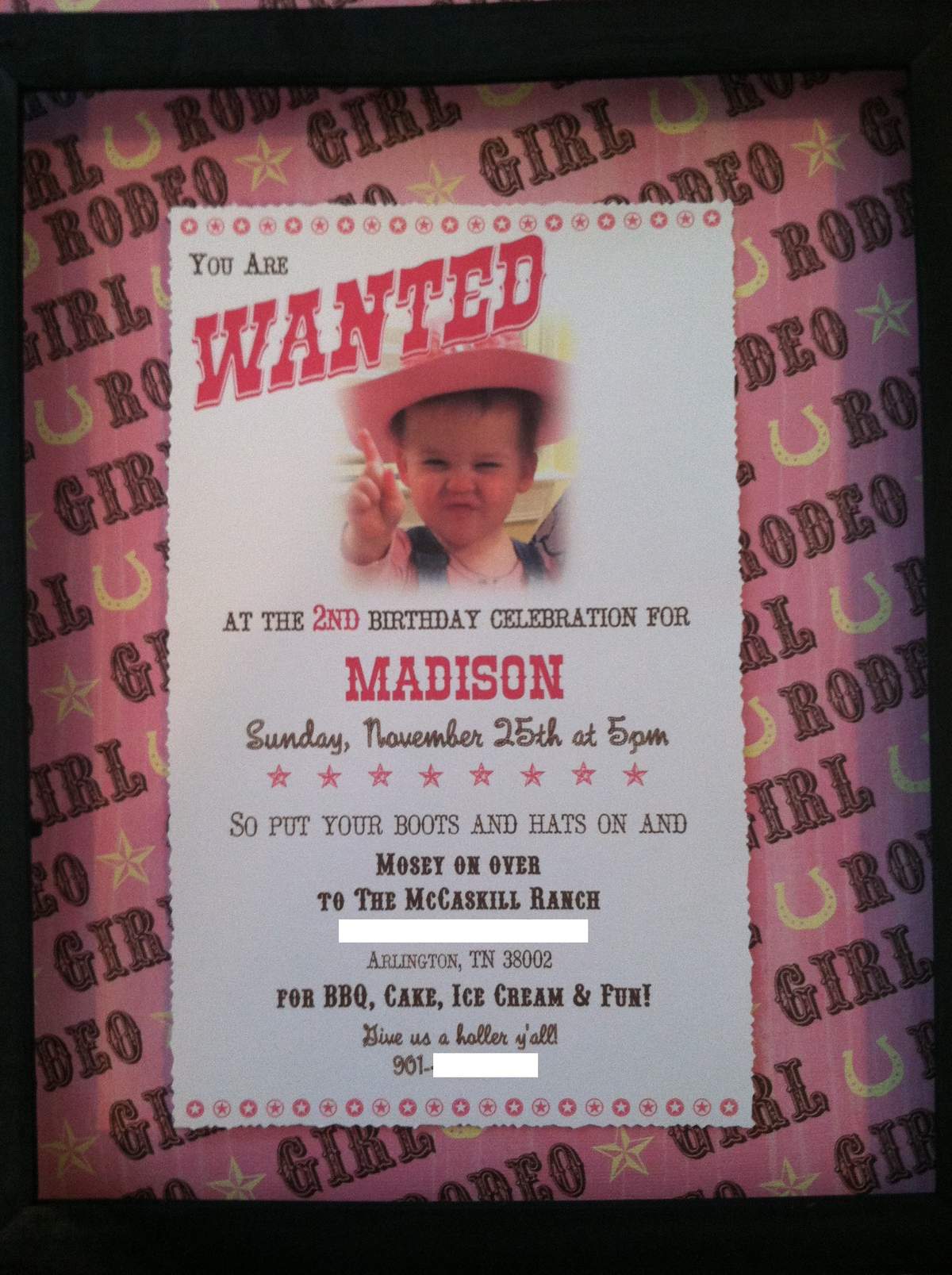 Madison's 2nd Rodeo - Cowgirl, horses, pink and brown, second