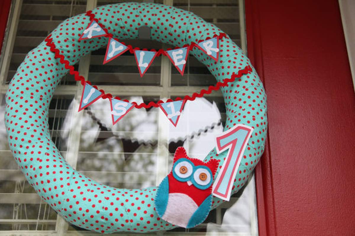 Kyler Turns One! - Red & Aqua Owl Party