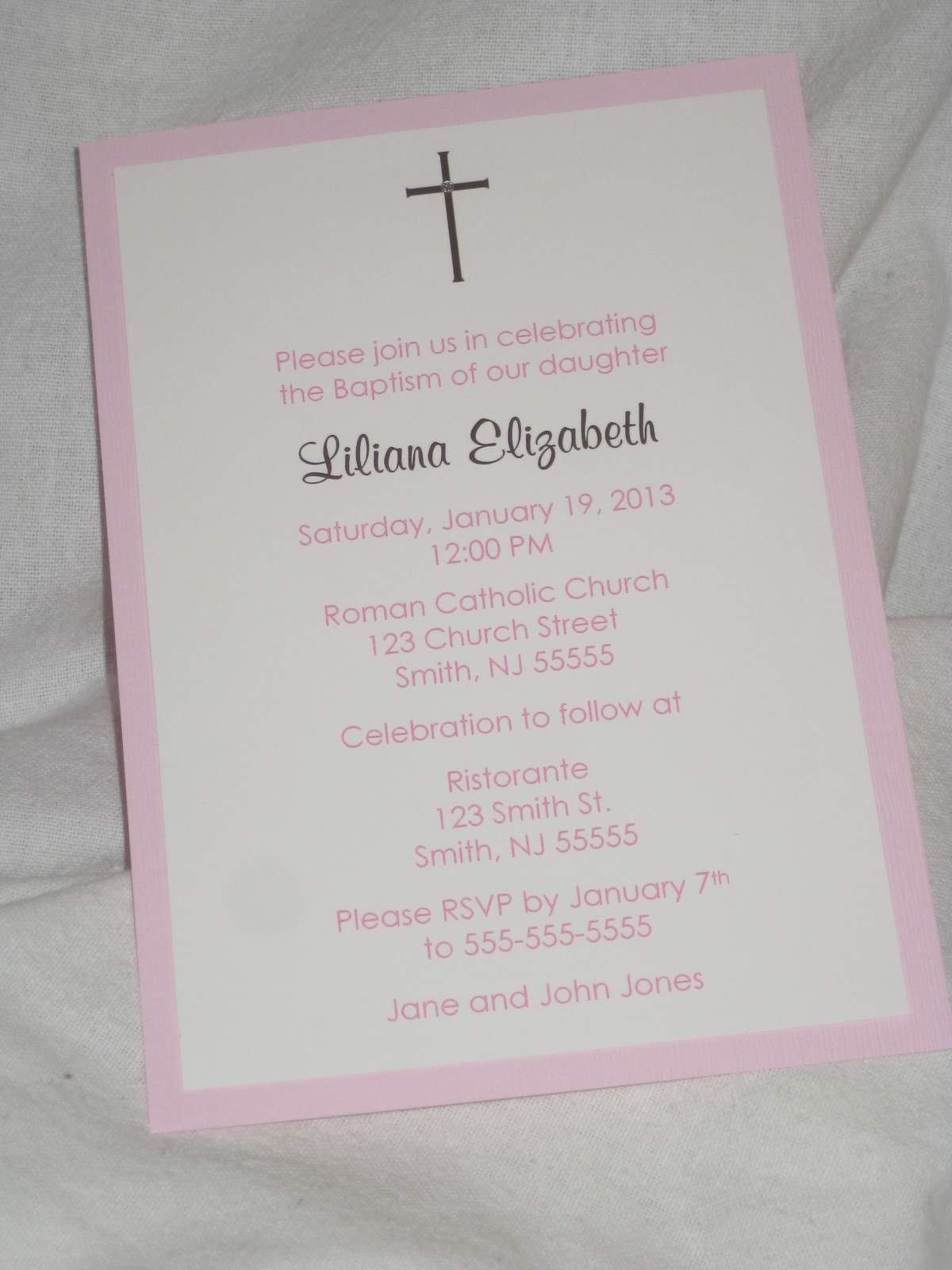 Pink and Brown Baptism - None