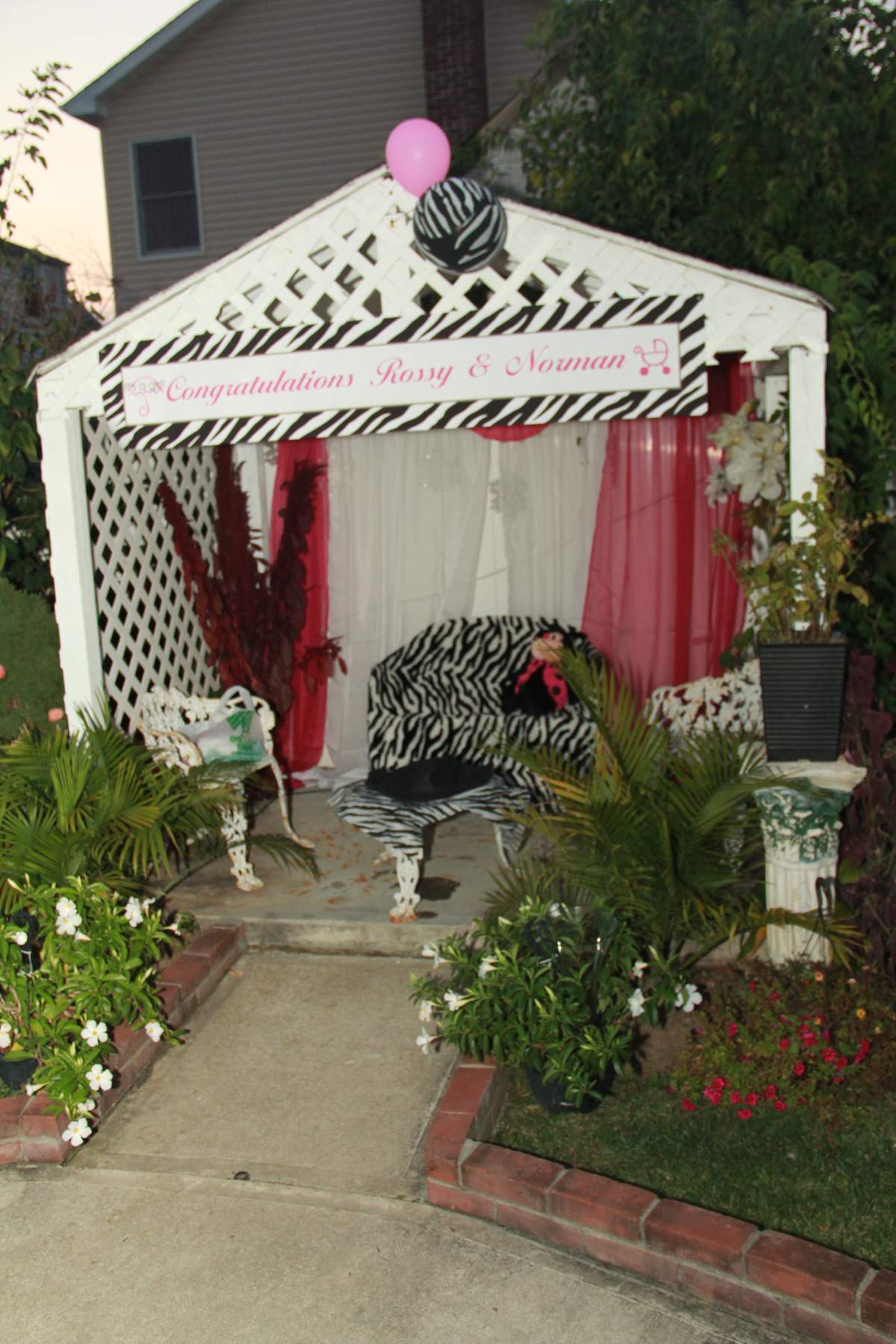 Rossy's work shower - Hot pink and Zebra