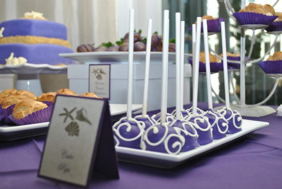 Elegant Purple And Cream Beach Bridal Shower Bridal Wedding Shower