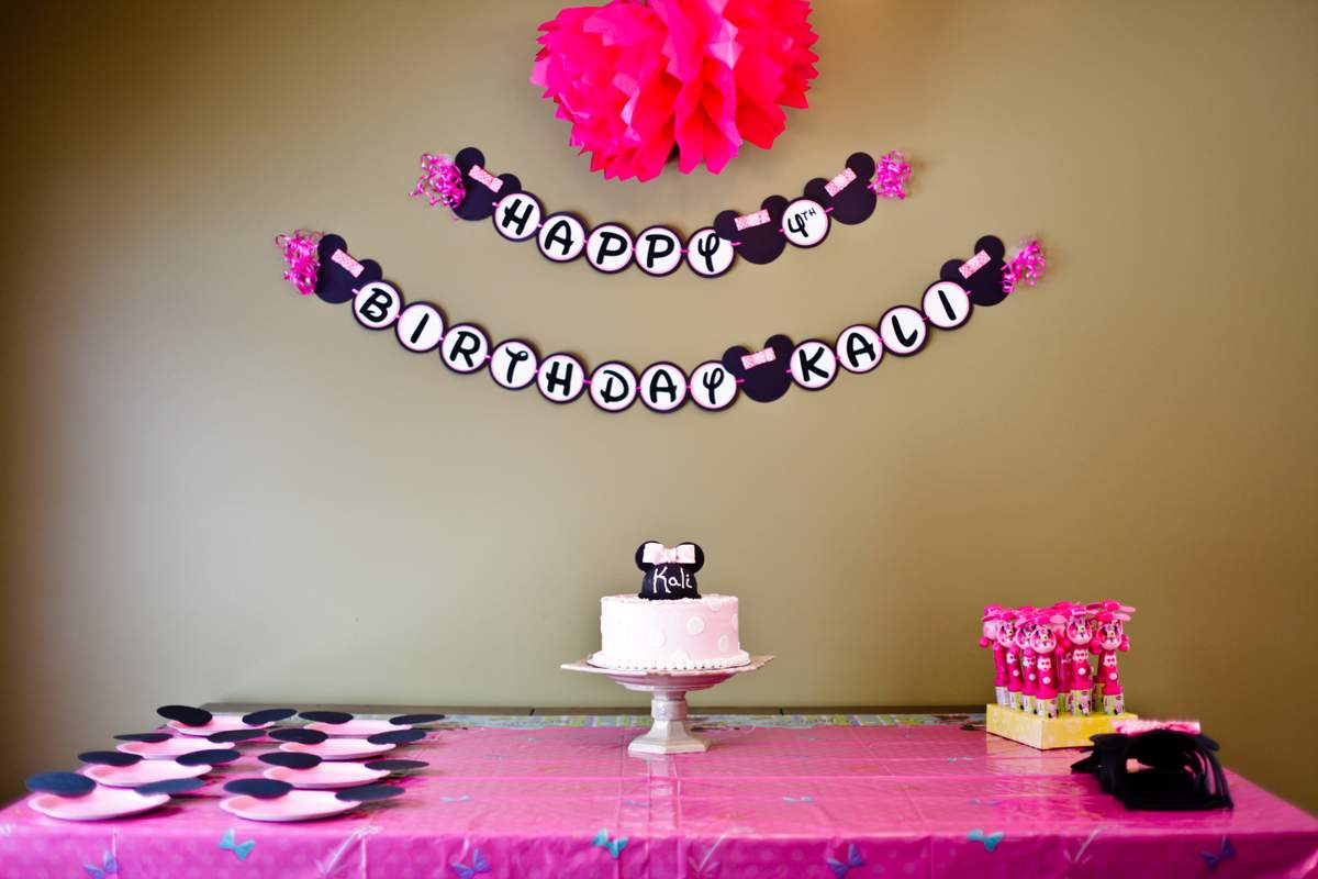 Kali's 4th Birthday Party - Minnie Mouse