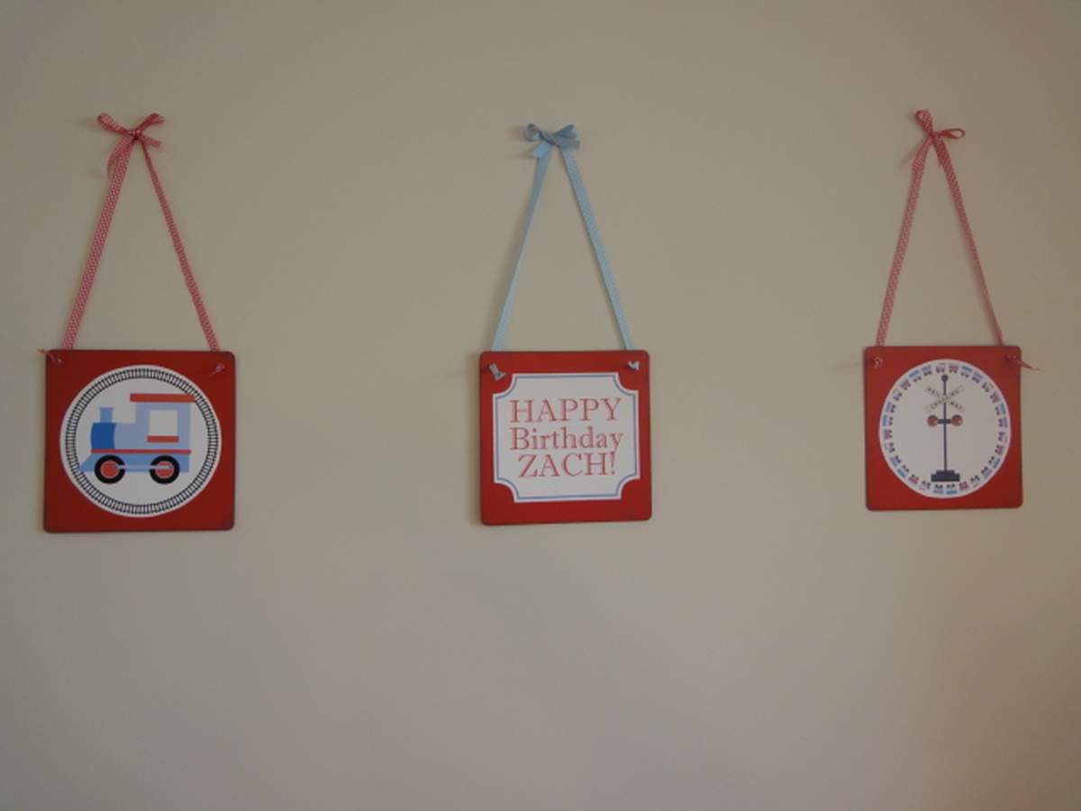 Zach's First Birthday - Train Party, Red and Blue