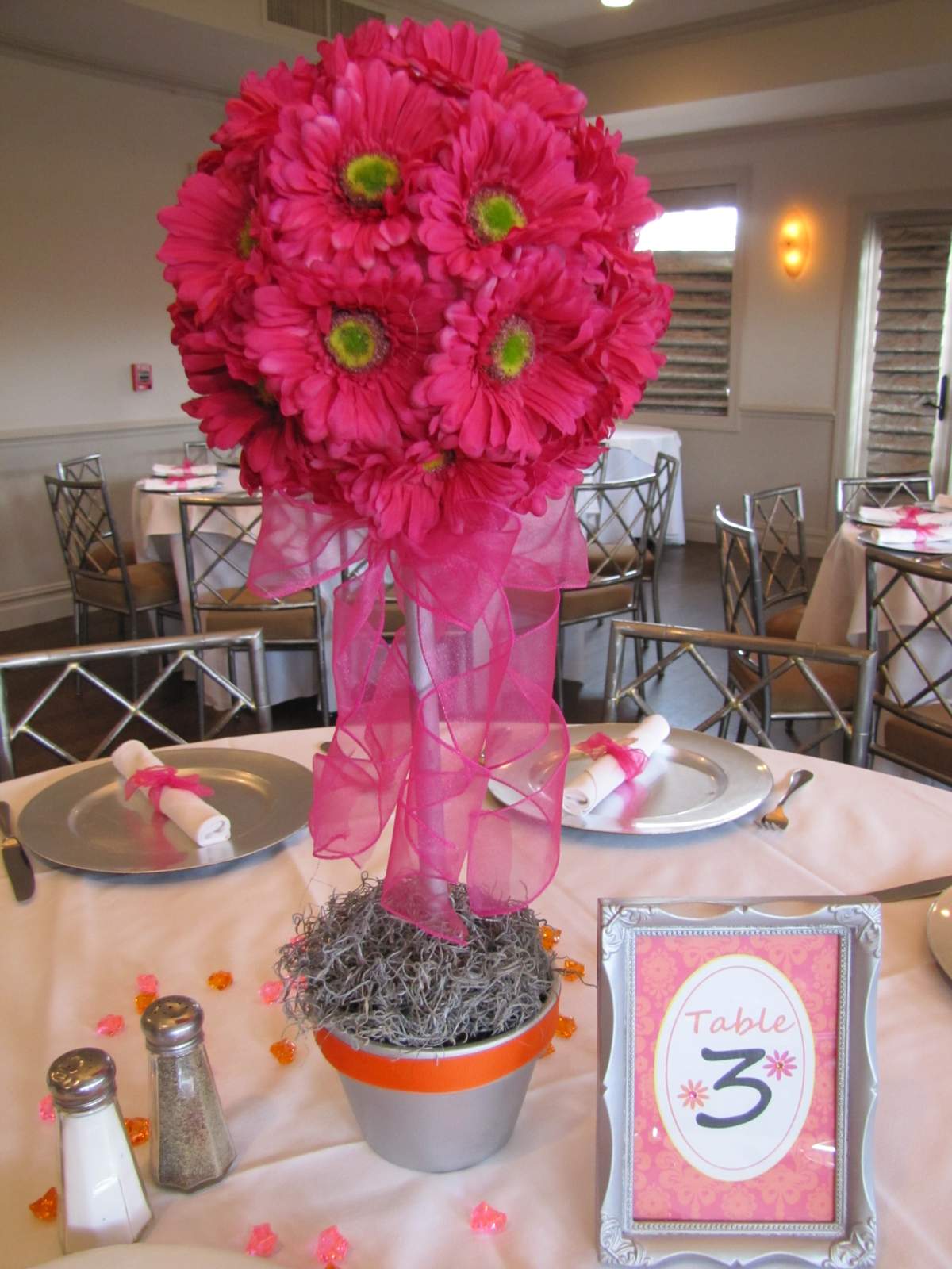 Harper's 1st Birthday Brunch - Fuschia & Orange Daisy Theme