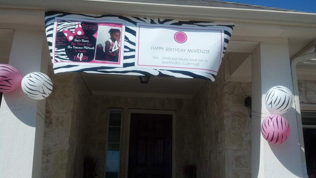 McKenzie 4th Birthday Party - Minnie Mouse Zebra/Hot Pink