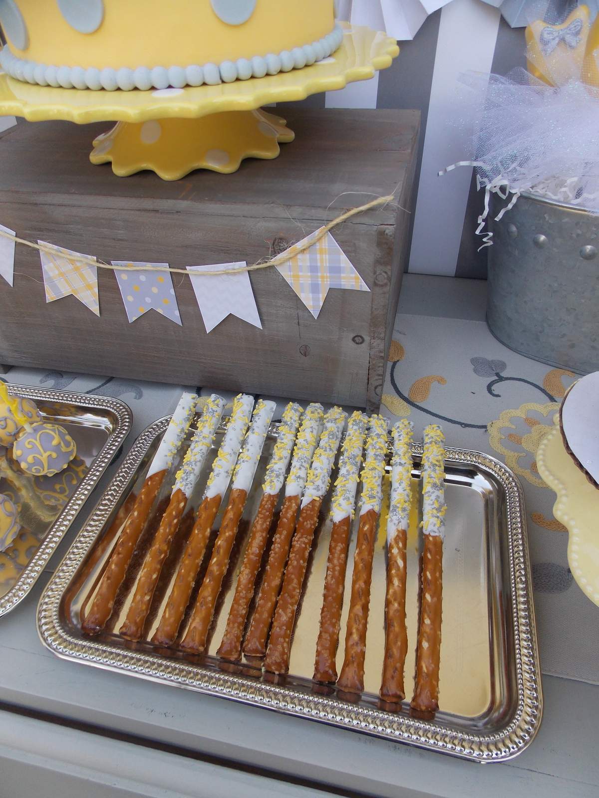 Yellow & Grey Gender Reveal Party Ideas Photo 7 of 34 Catch My Party