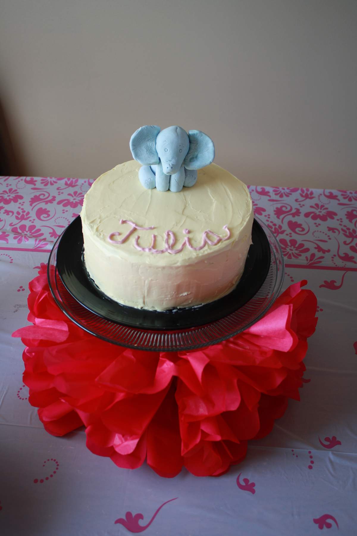 Baby J turns one! - Pink and Gray elephant