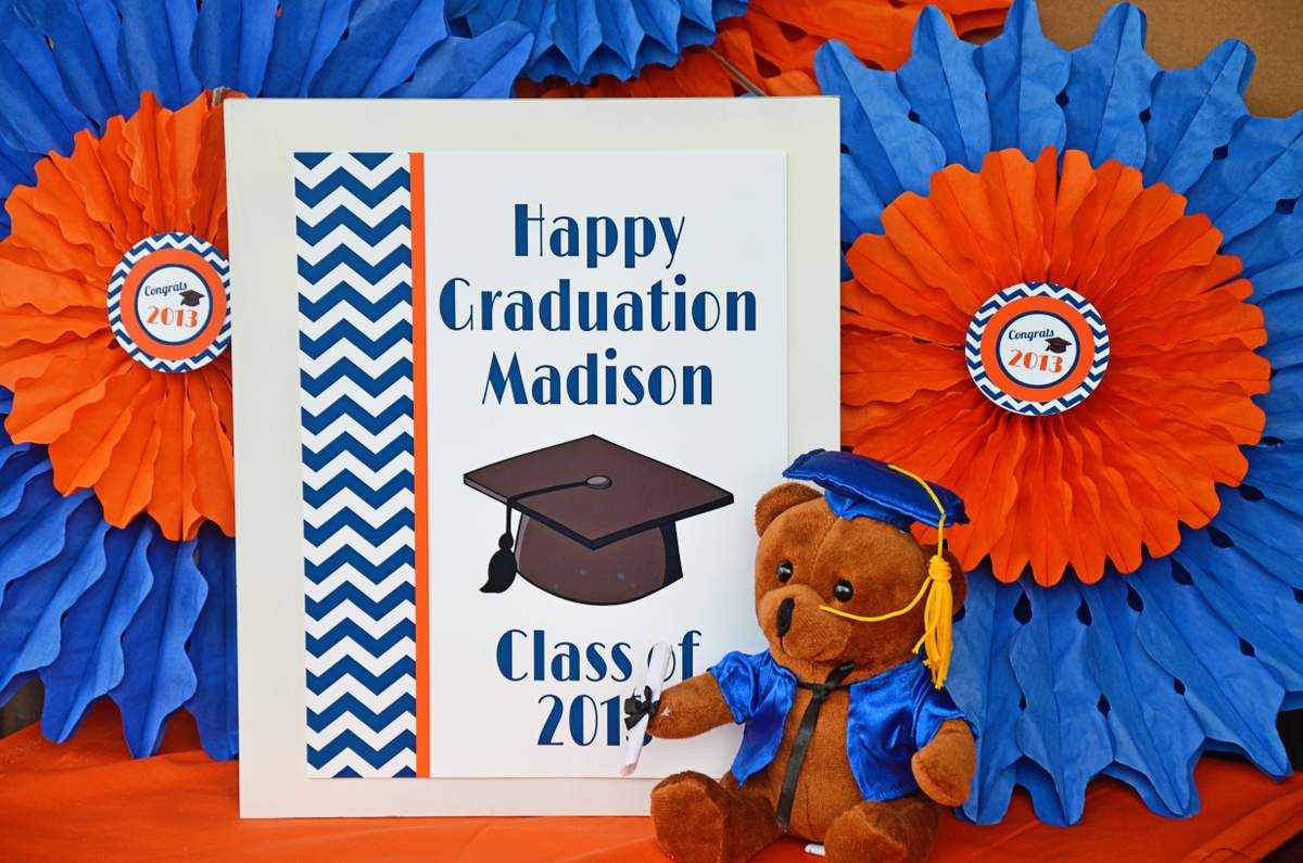 Orange/blue Graduation/End of School Party Ideas Photo 1 of 40
