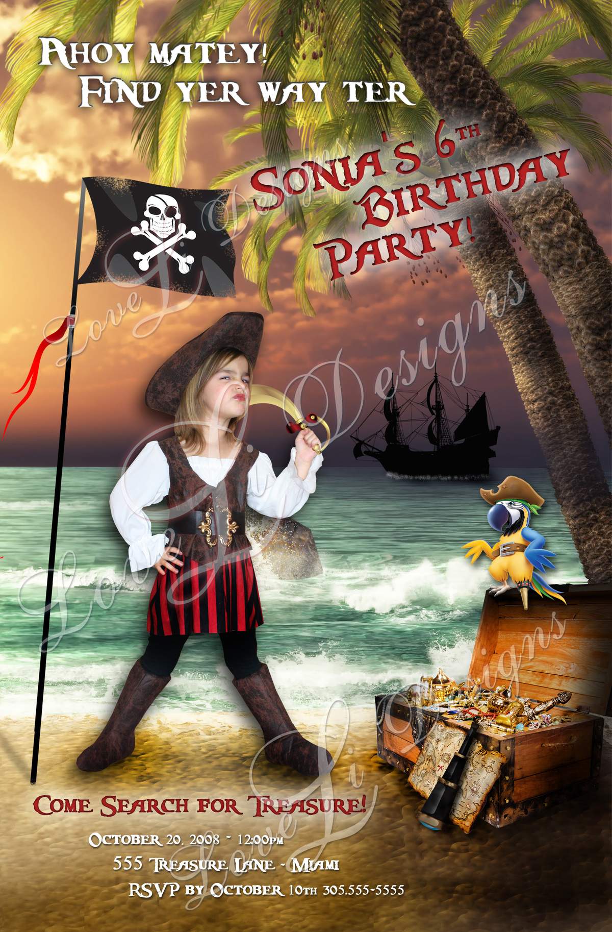 Unique Pirate Invitations Custom Pirate Invitation Birthday Party - Pirate Party