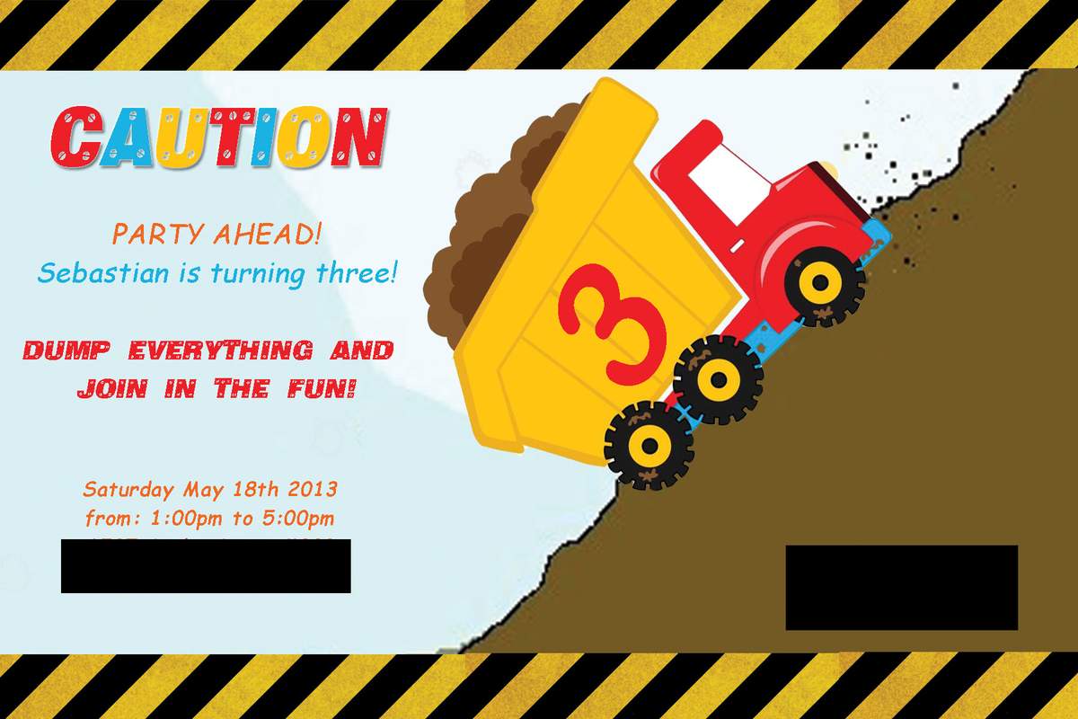 Sebastian 3rd Birthday  - Construction, Dump Trucks