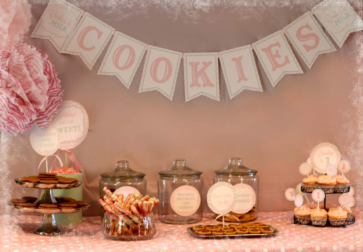 Cookies and milk / Birthday "Brooklyn's 1st Birthday" Catch My Party