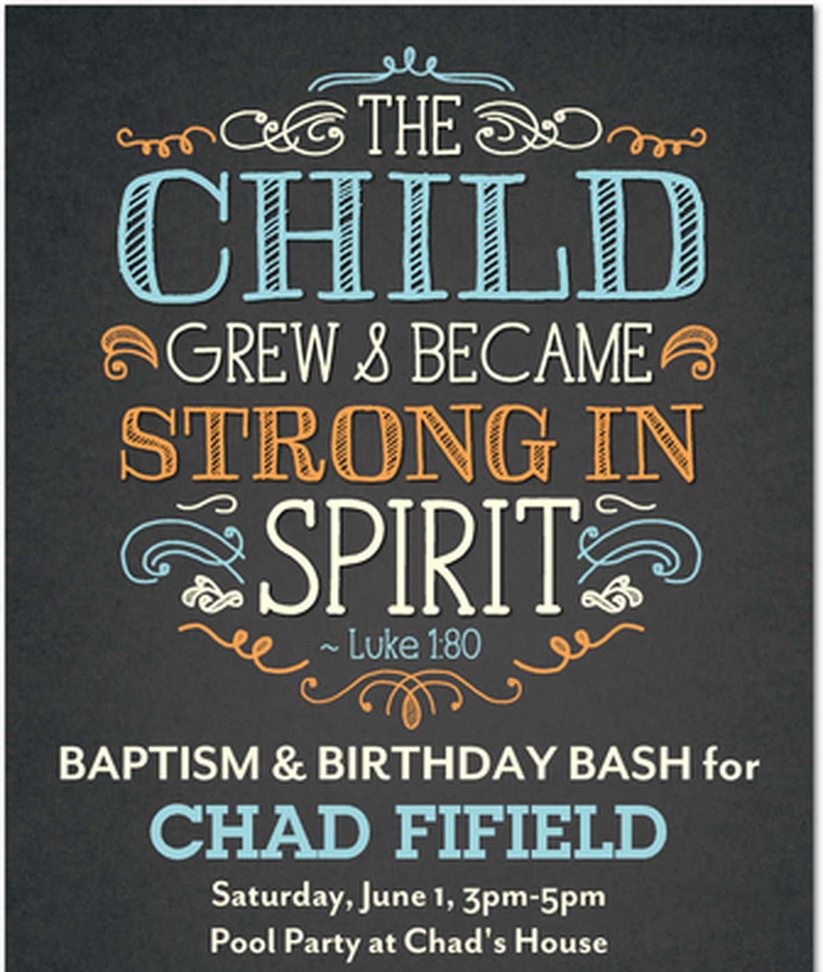 Chad's Baptism/Birthday Party - Religious