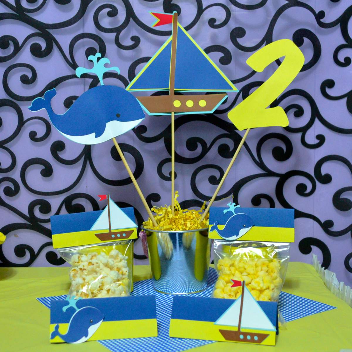 A Whale of a good time on the Seas - Whale and Sailboat Nautical theme