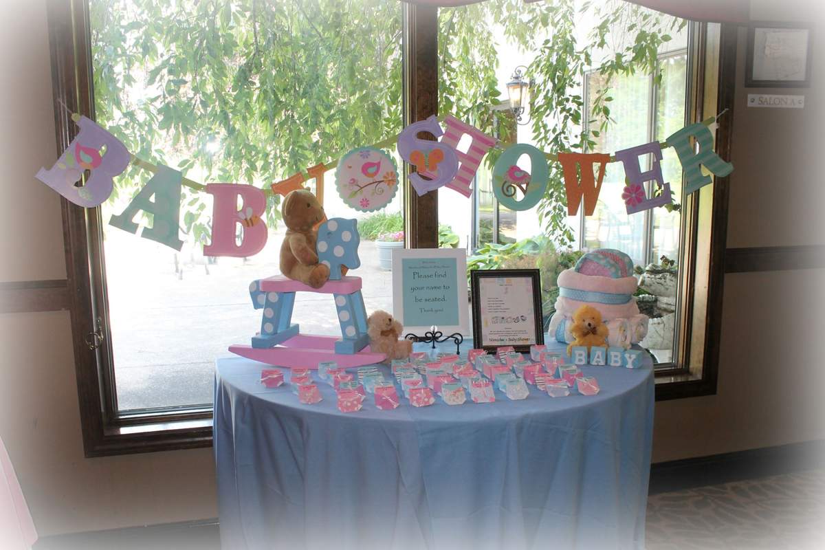 Gender Neutral Bear baby Shower - Pink and Blue/ Teddy bear