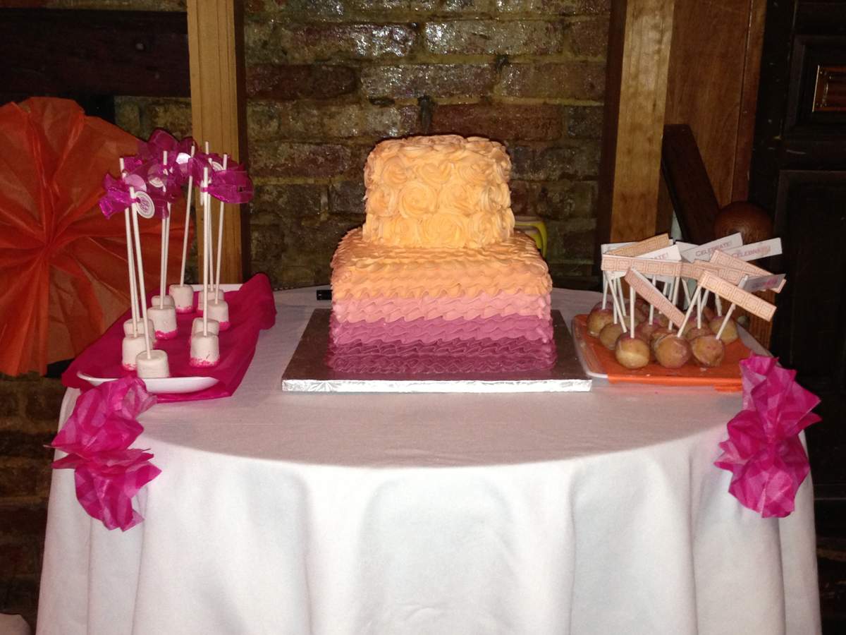 Jeanine's Birthday Dinner - Pink & Orange Monogram