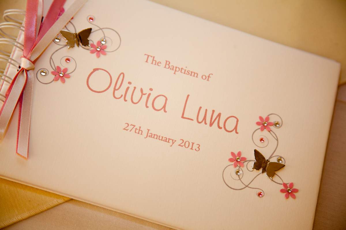 Olivia Luna's baptism - Olive trees and butterflies