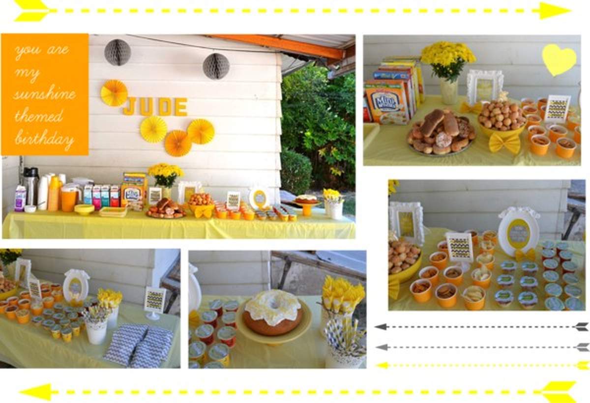 Jude's You Are My Sunshine Gray & Yellow Birthday Party! - Gray, yellow, chevron, brunch