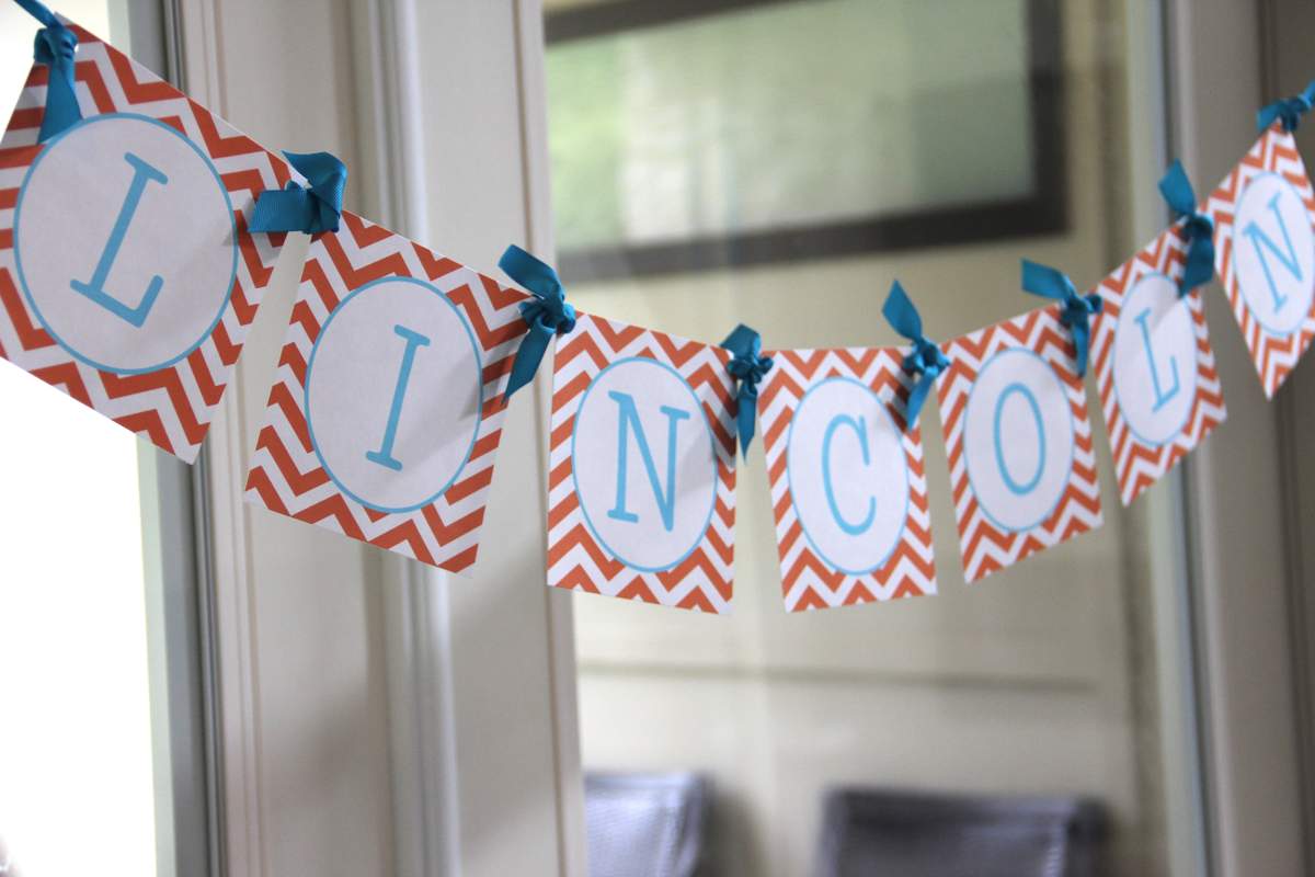 Aqua and Orange Baby Shower - Modern Woodsy