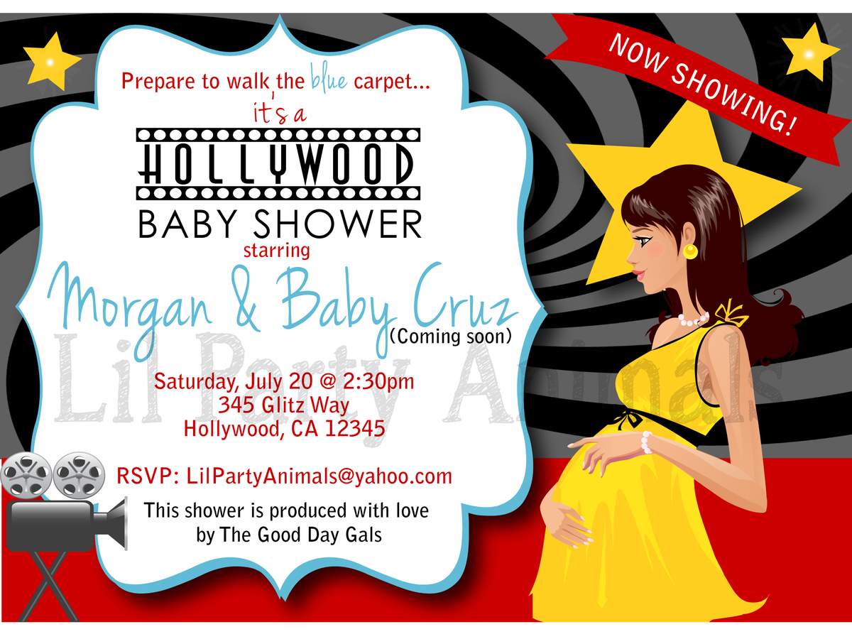 Morgan's blue carpet baby shower - Hollywood
