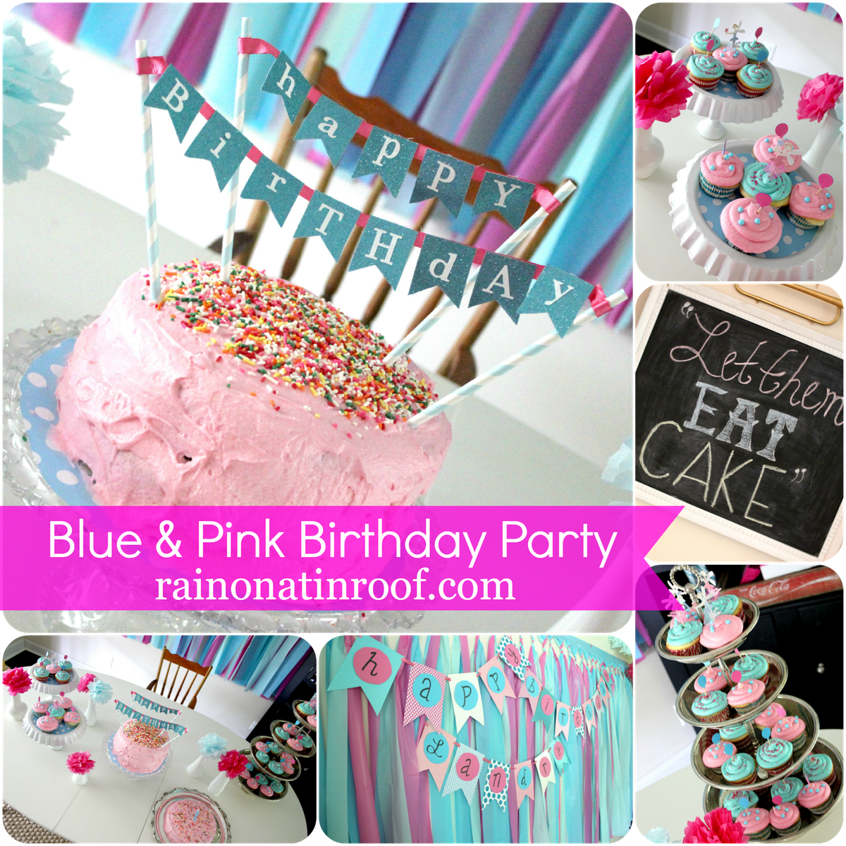 A Stylish Blue & Pink 1st Birthday Party - Blue and Pink