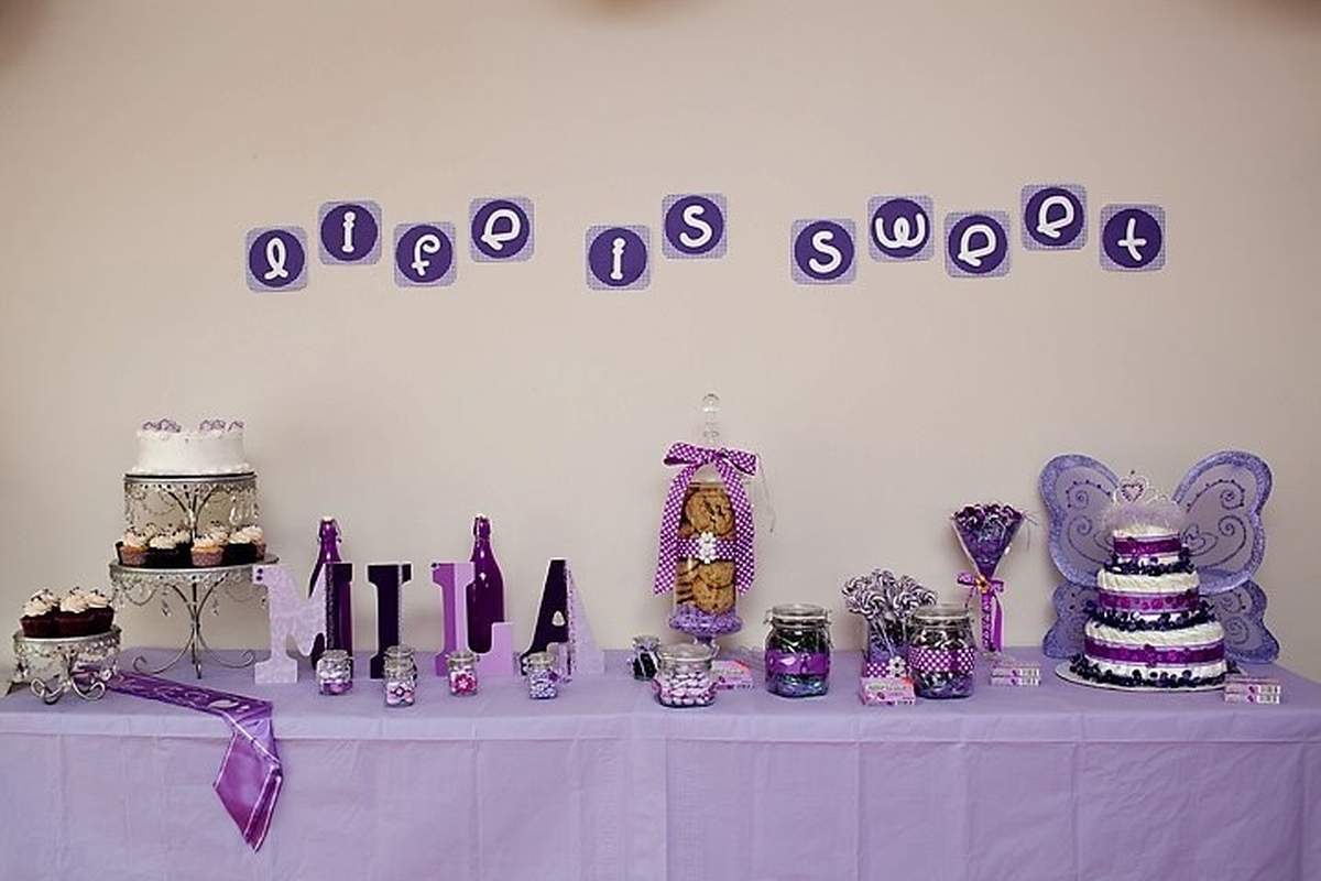 Life is Sweet  - Girl purple baby shower