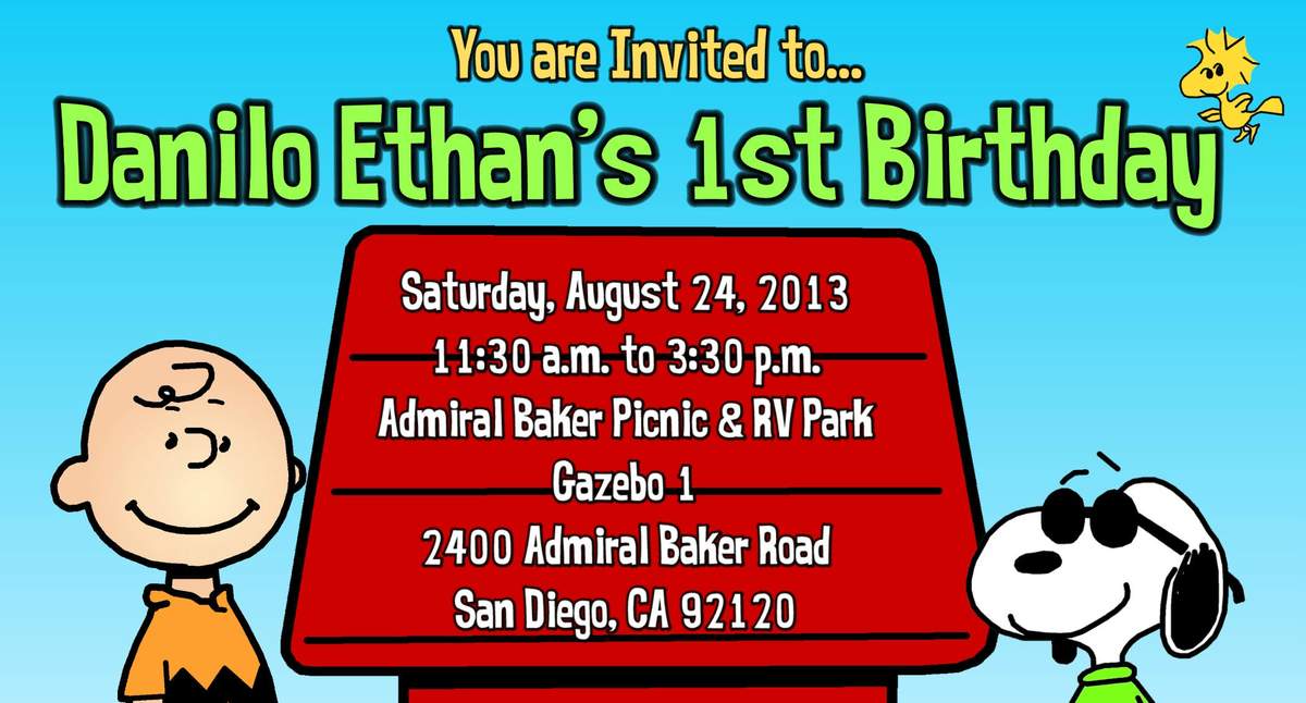 Ethan's 1st Birthday - Peanuts Gang