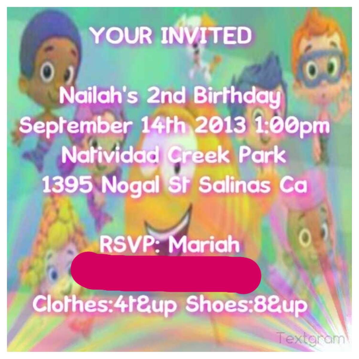 What time is it? It's time to party!  Nailah turning 2 - Bubble Guppies