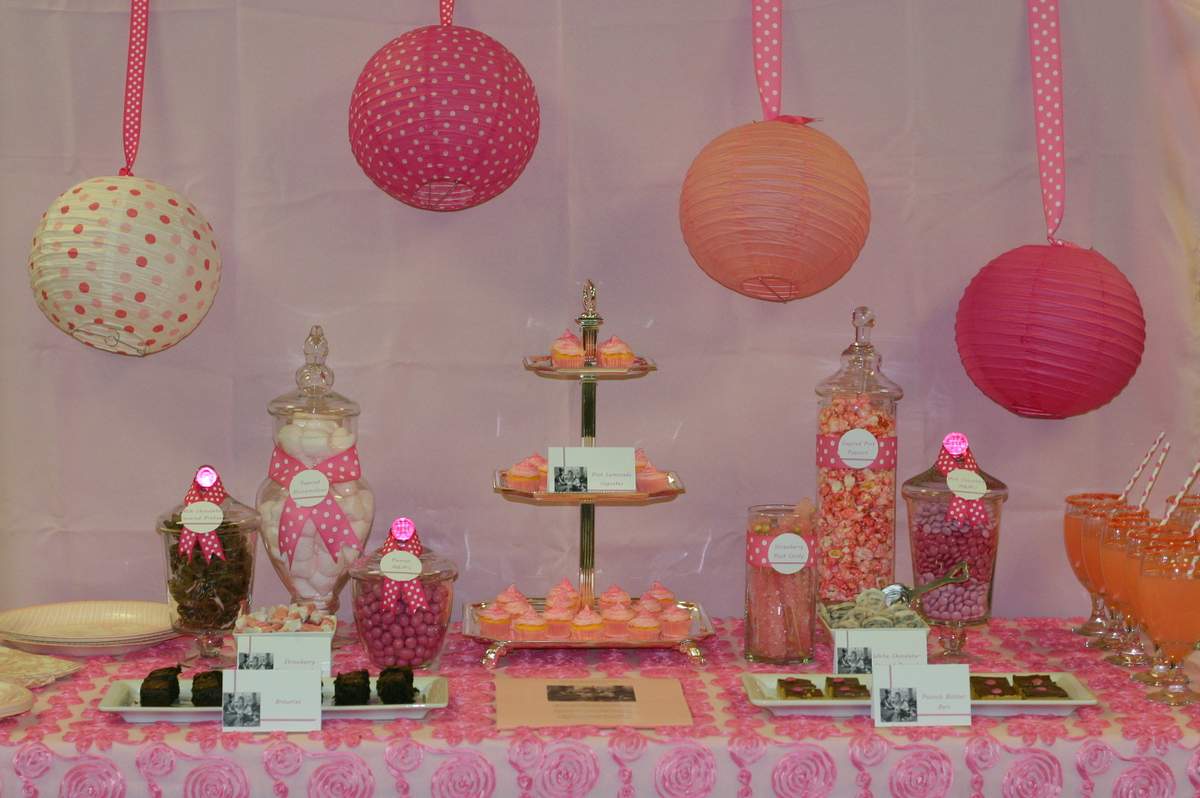 Candy Buffet for Homeschool Moms - pink polka dots
