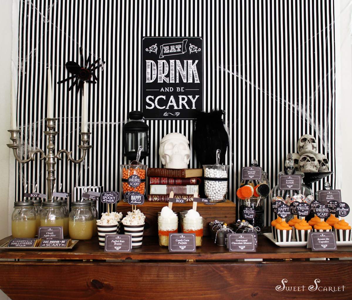 "Eat, Drink & Be Scary" Chalkboard Halloween - None
