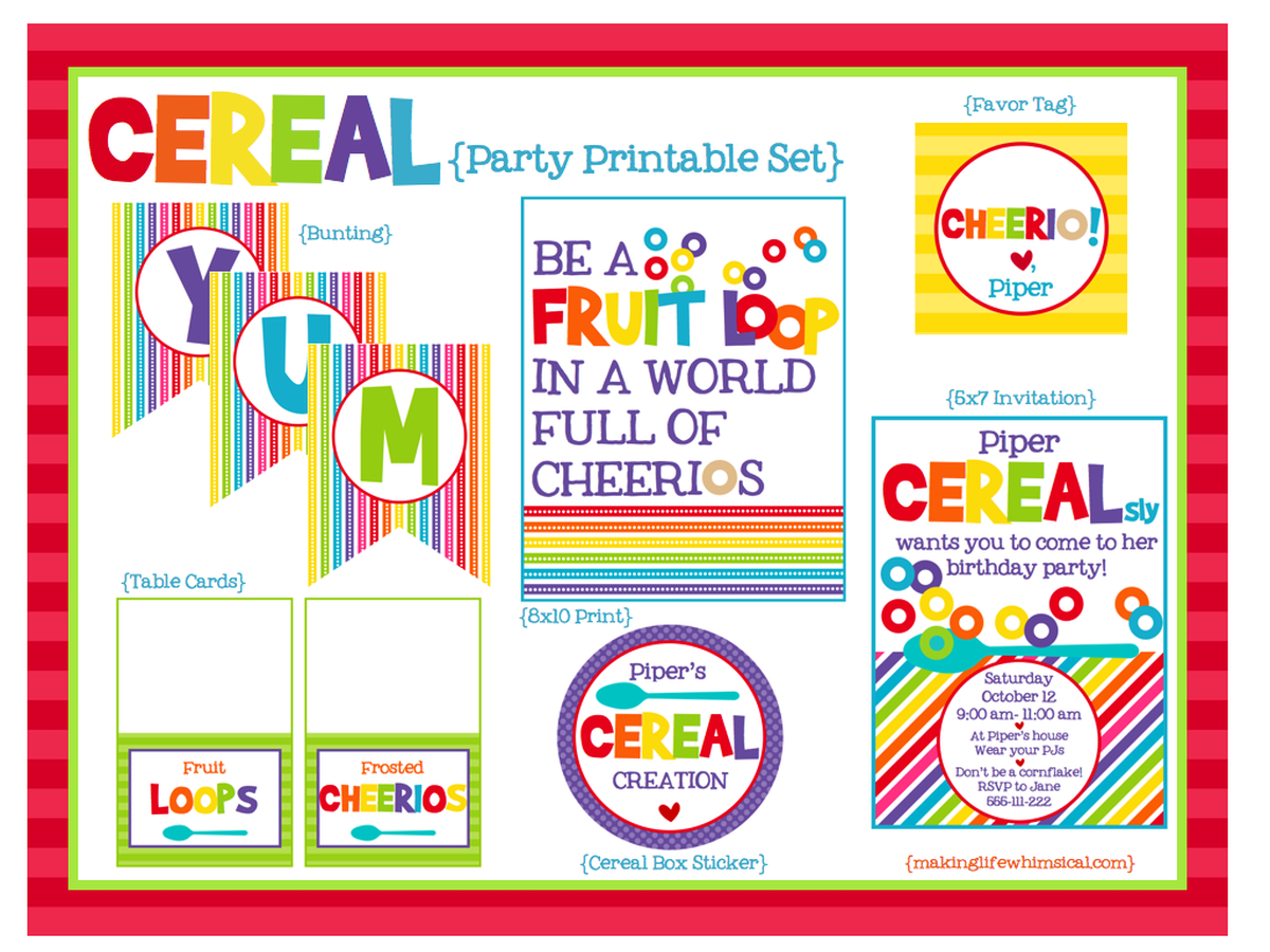 Cereal Birthday Party Ideas Photo 8 of 14 Catch My Party