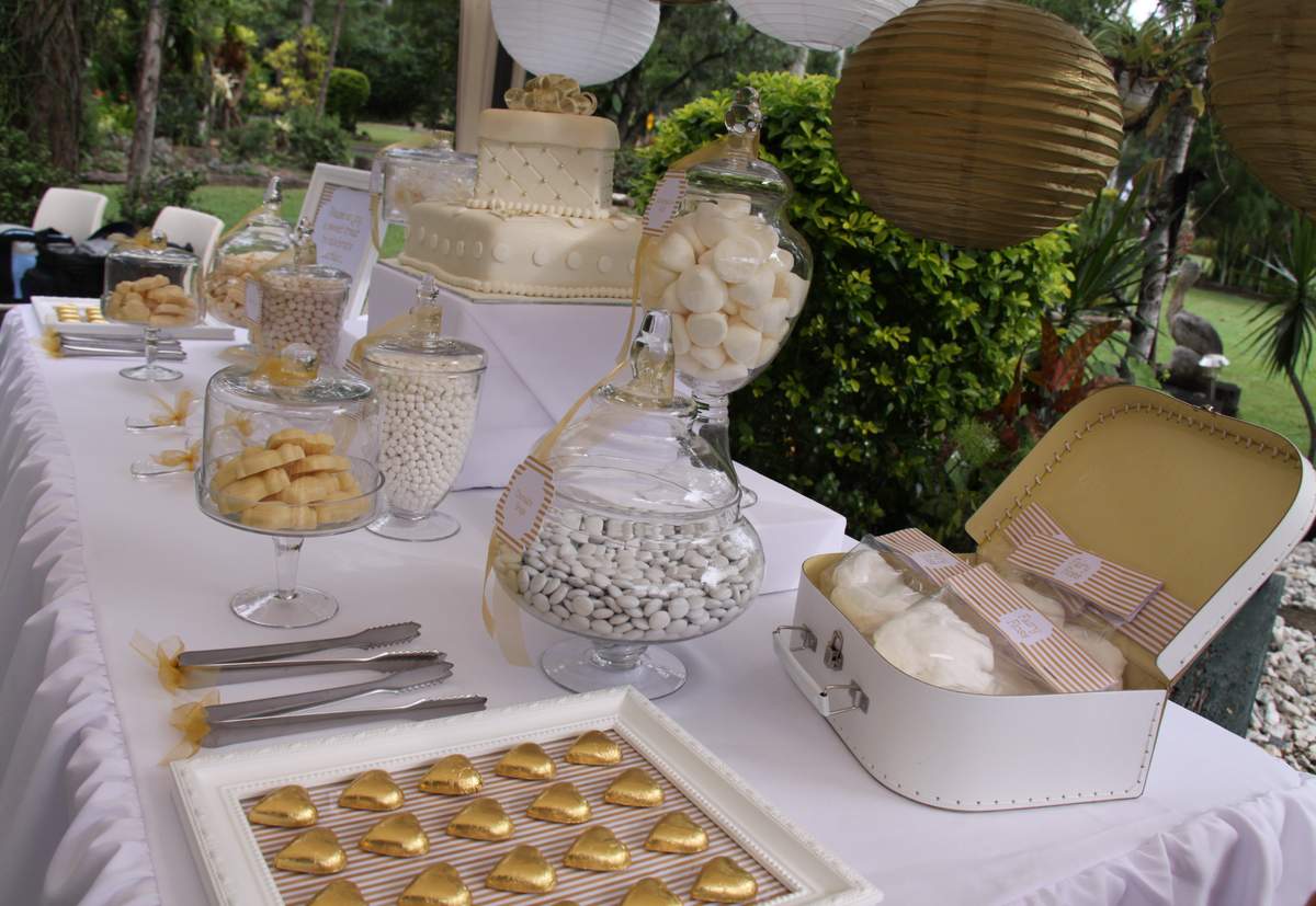 Gold White Elegance Baptism Party Ideas Photo 3 Of 12 Catch