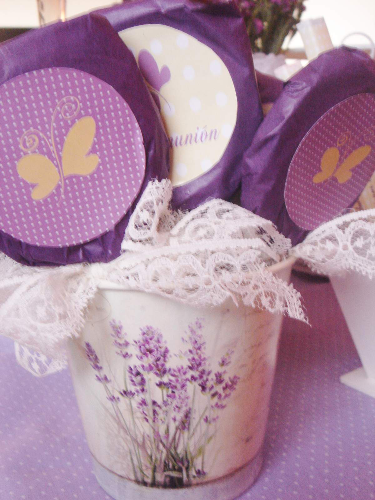 Lila y amarillo Birthday Party Ideas Photo 2 of 15 Catch My Party