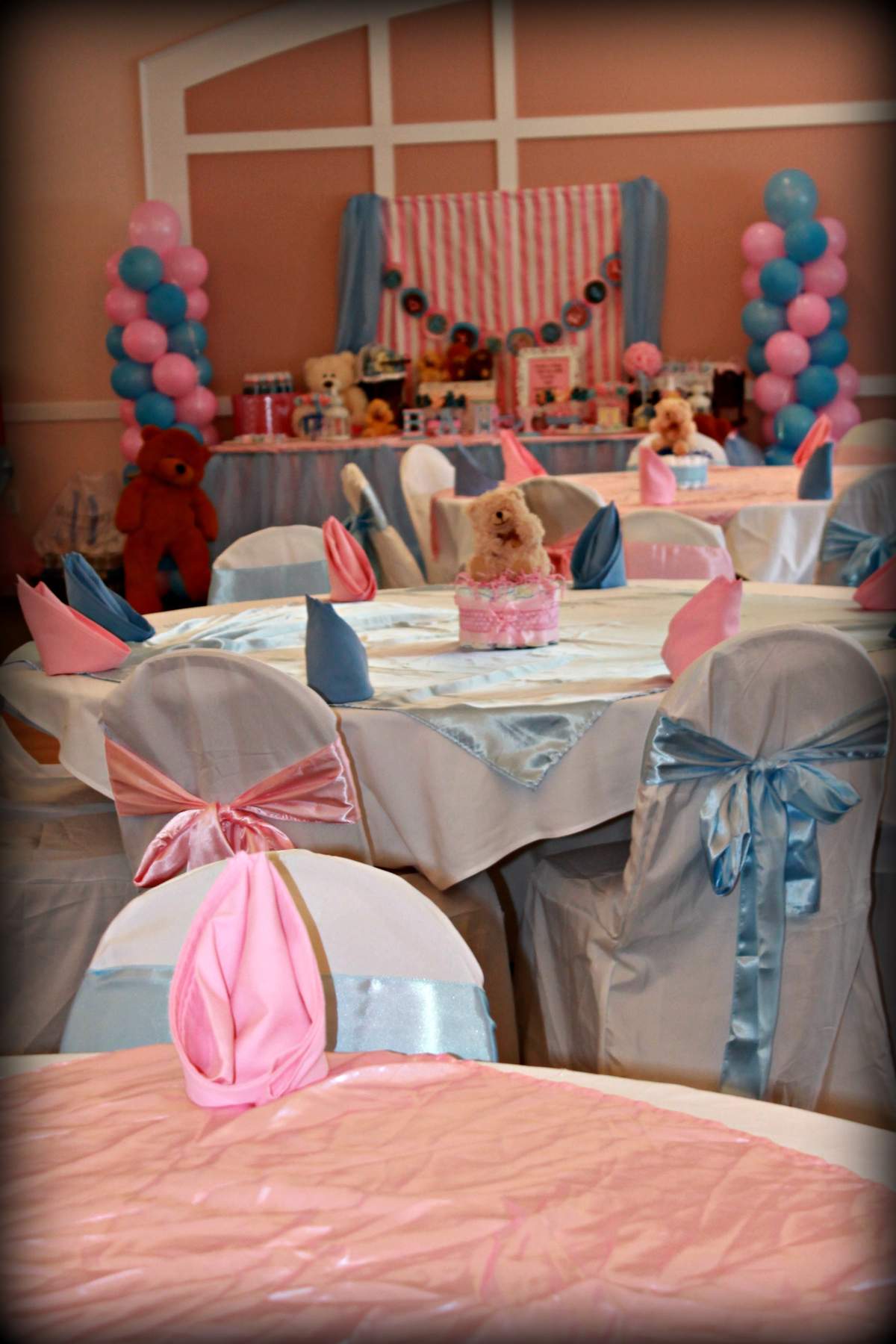 Pink and Blue, Teddy Bears Baby Shower Party Ideas Photo 15 of 37