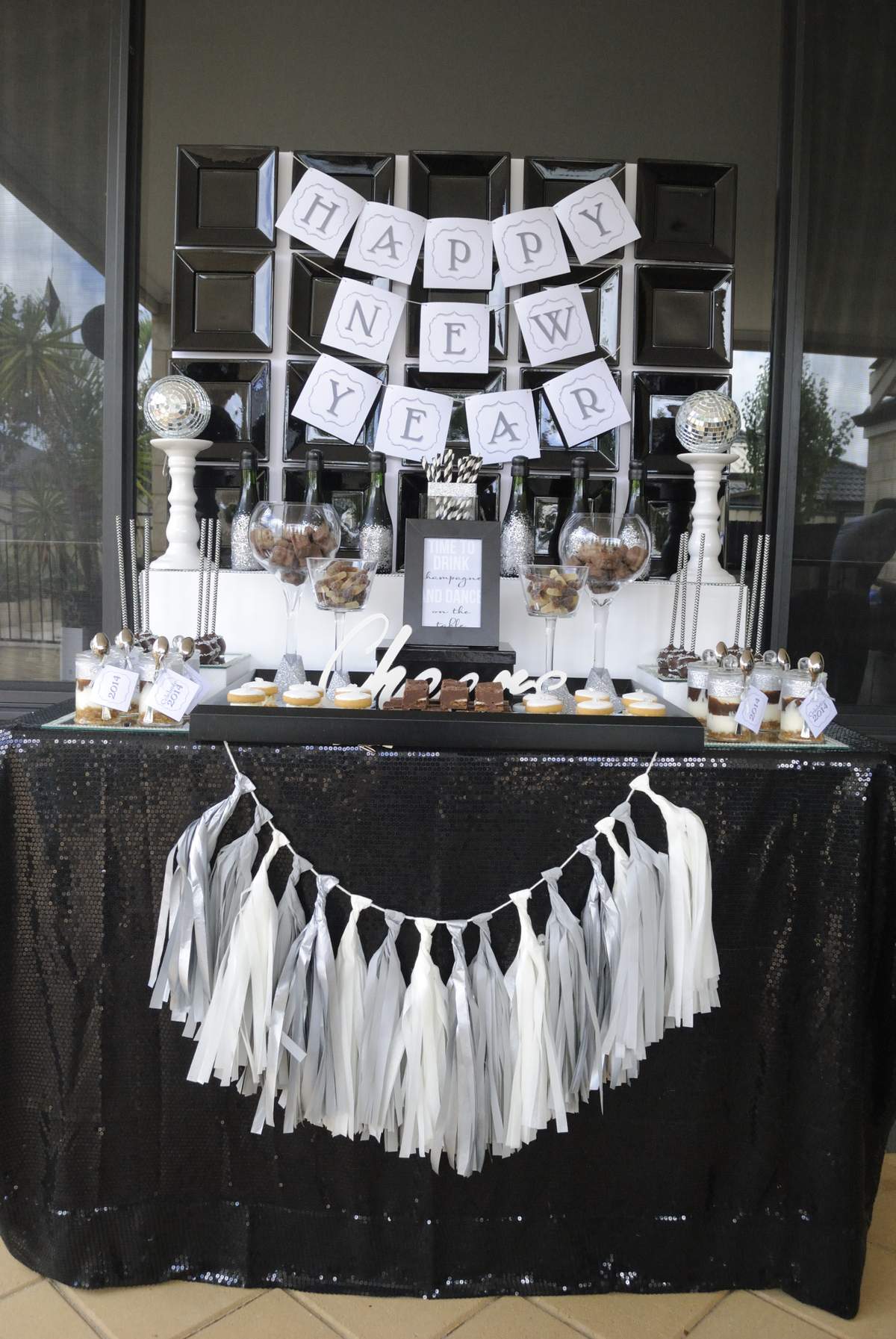 Black,White & silver New Year's Party Ideas Photo 1 of 11 Catch My