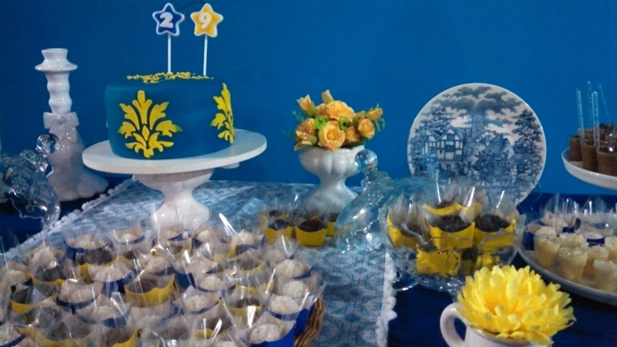 Mini Party - Portuguese Tiles - Blue and Yellow
