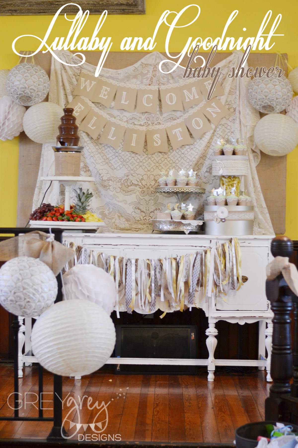 Lullaby and Goodnight Baby Shower - Vintage Shabby Chic