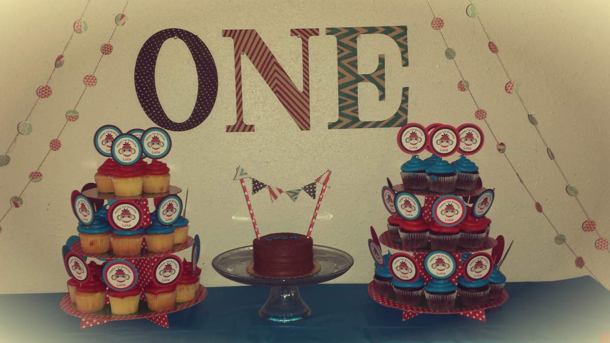 Luca's 1st Birthday Party - Sock Monkey