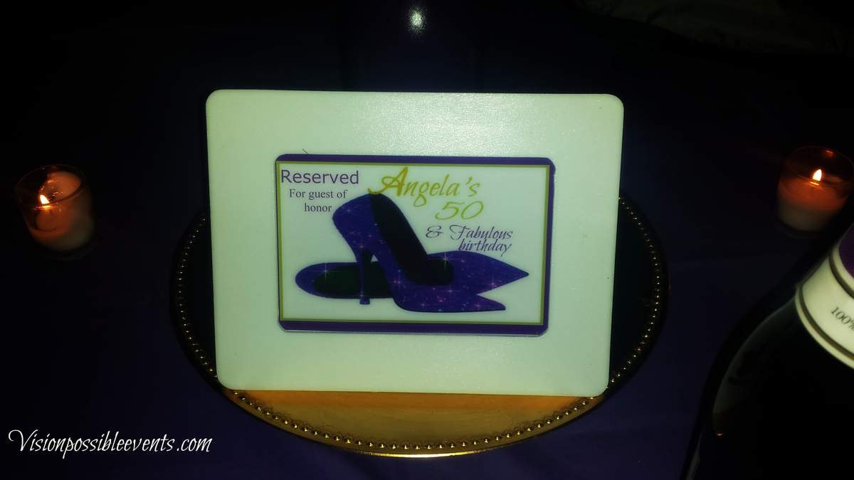Angela 50 and Fabulous - Purple and Gold