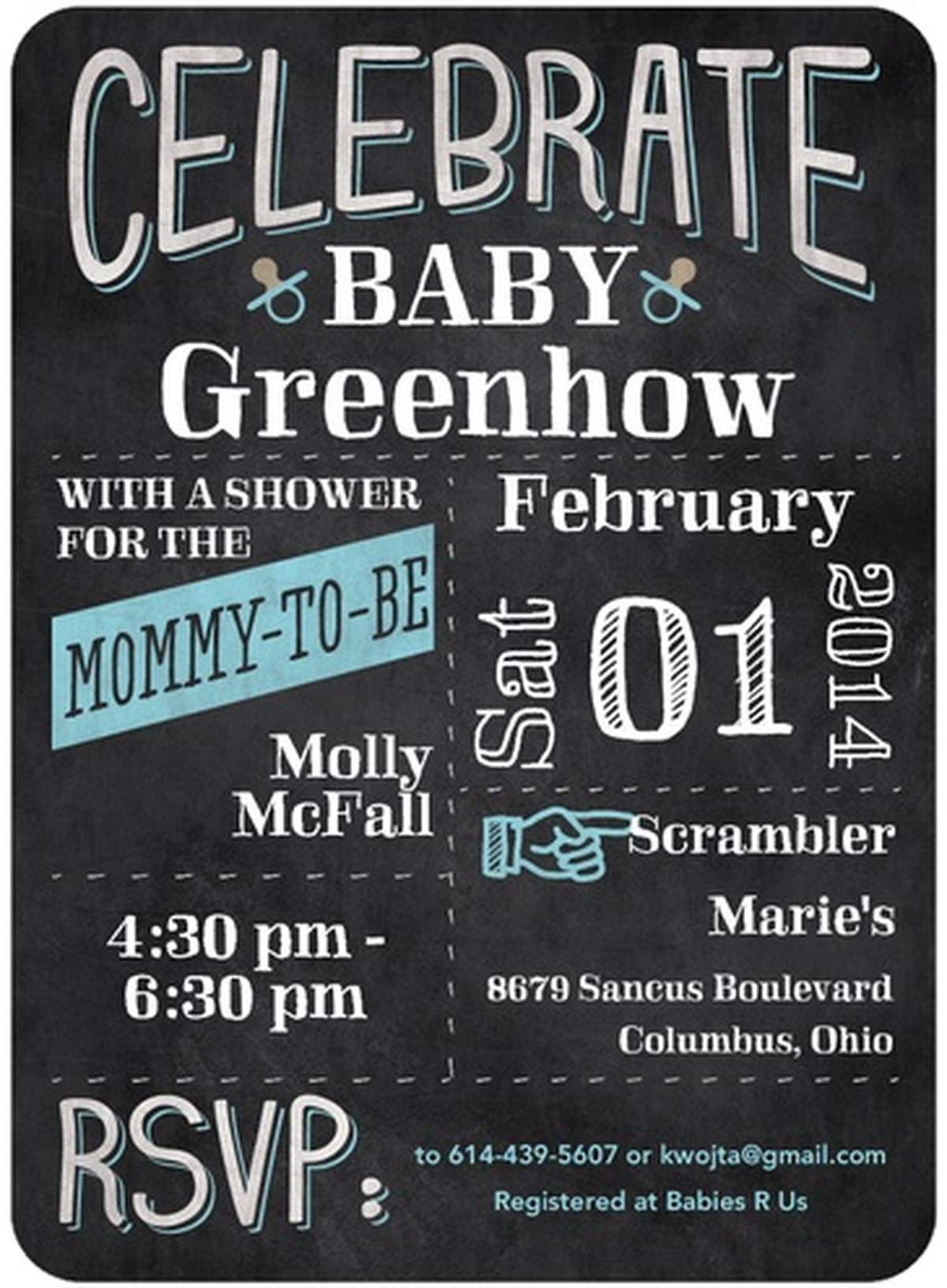 Baby Boy blue chevron polka dot baby shower - None