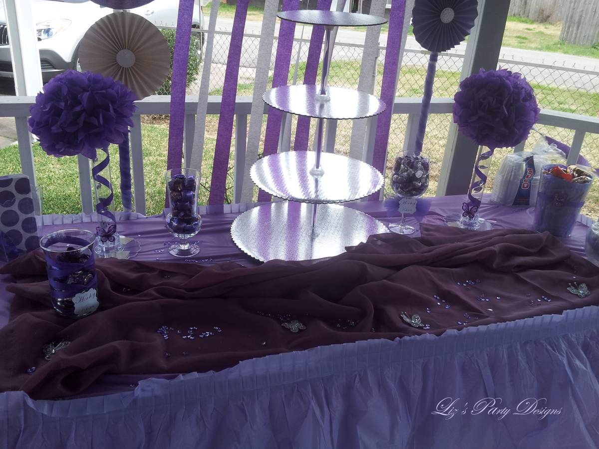 Purple and Silver Butterflies Birthday Party Ideas Photo 1 of 16 Catch My Party