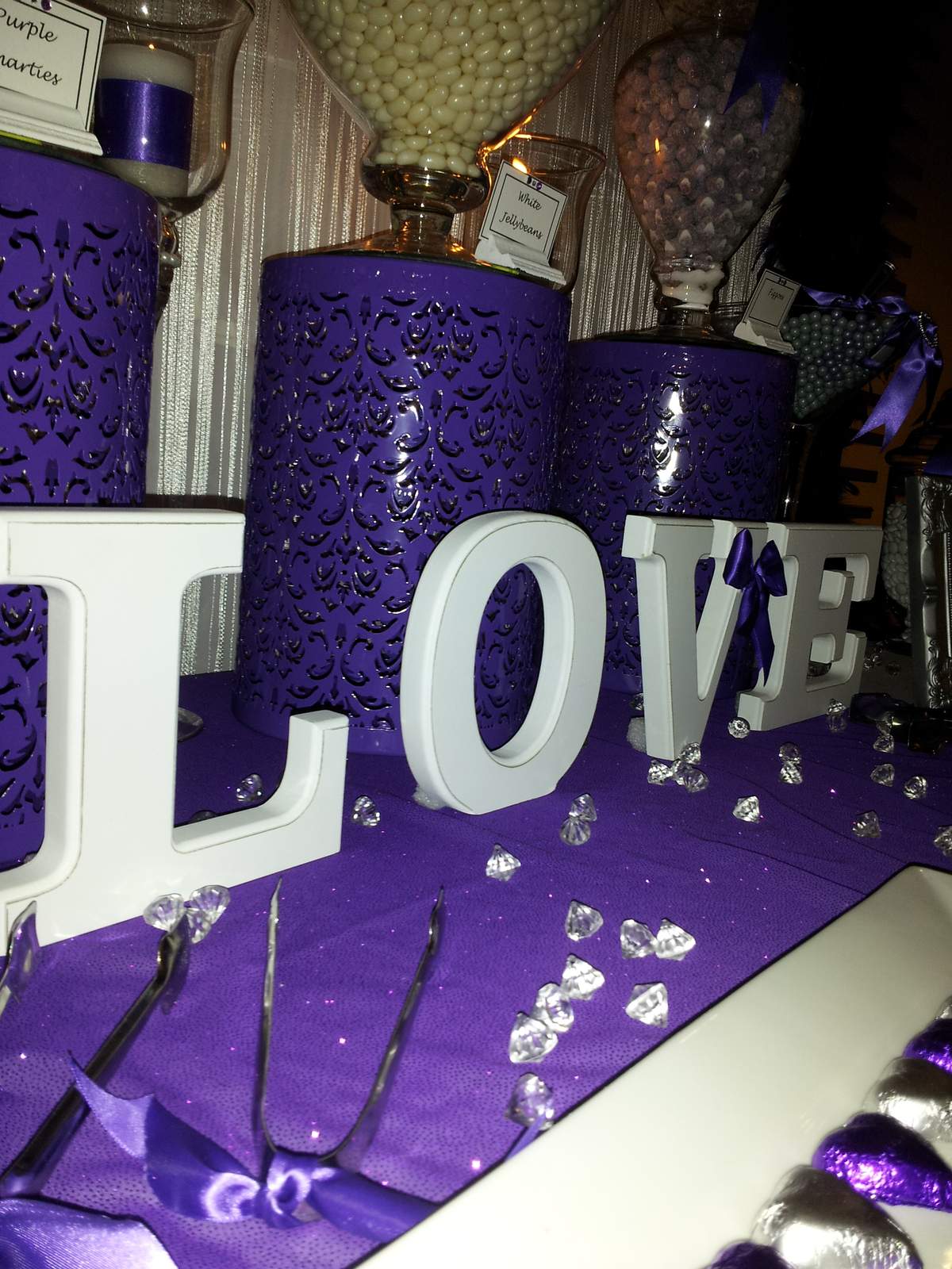 silver & purple Engagement Party Ideas Photo 8 of 11 Catch My Party