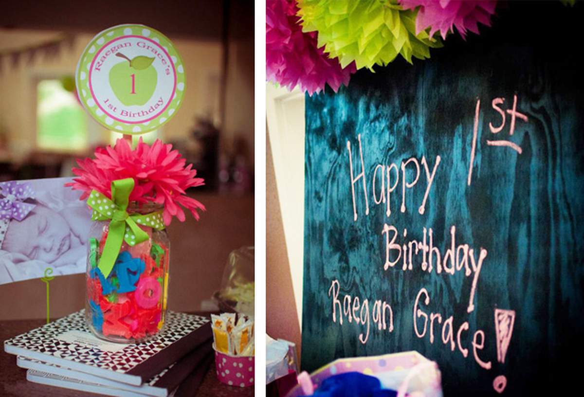 Apple ABC First Birthday Party - Apples/ ABC/ School 